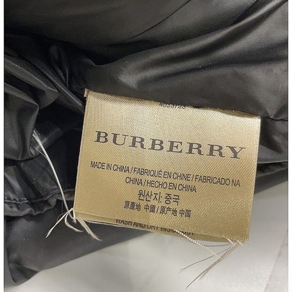 BURBERRY London Fur Collar Oversized Puffer Down Jacket Black Gold Hardware Med - Picture 11 of 12